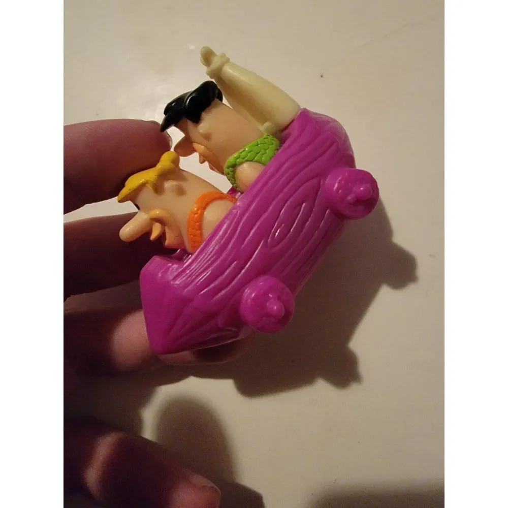Burger King Flintstones Fred Barney Log Car Wind Up Viva Rock Vegas Cake Topper